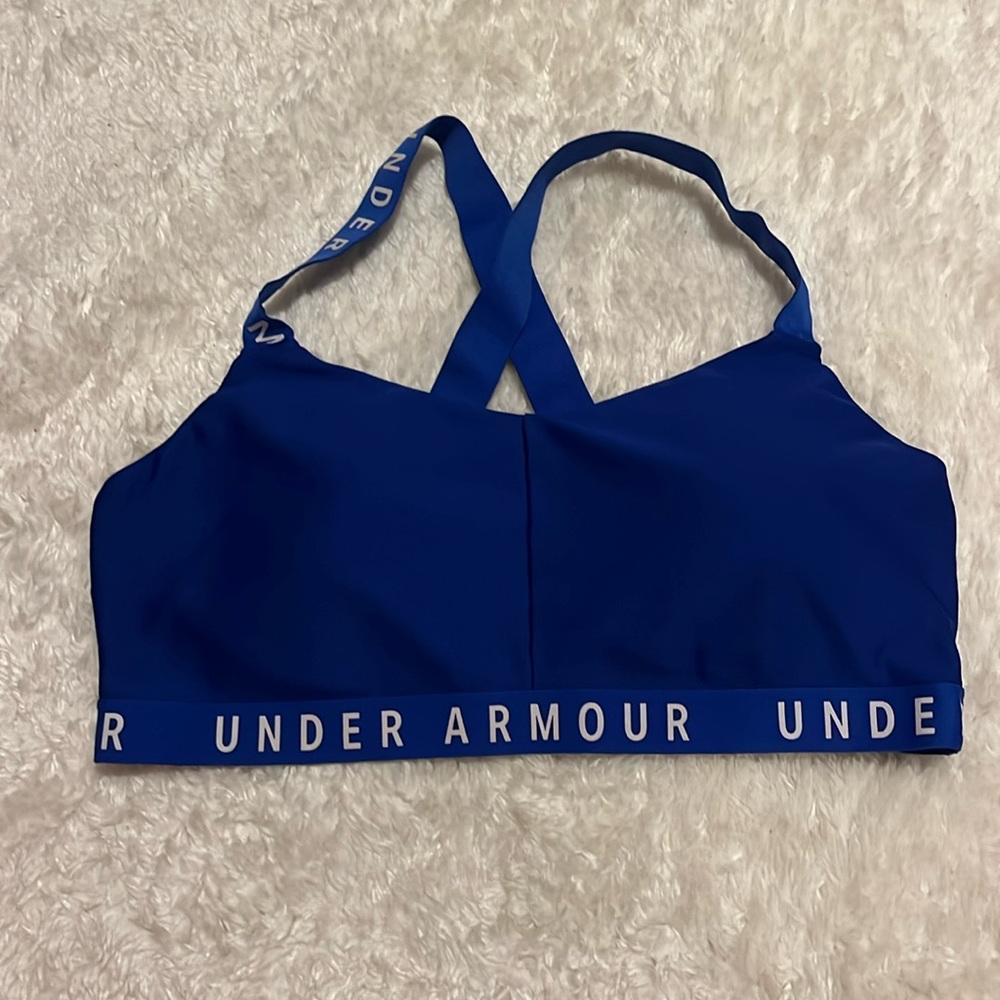 Dark blue Under Armor sports bra, size: Large, with pads